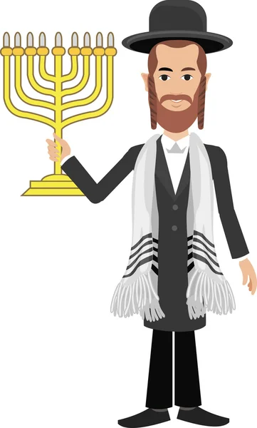 Jew man, Semite, Israel — Stock Vector