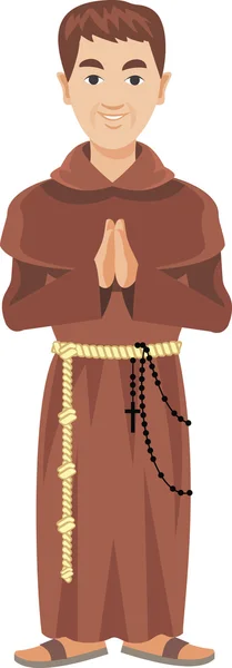 Franciscan monk — Stock Vector