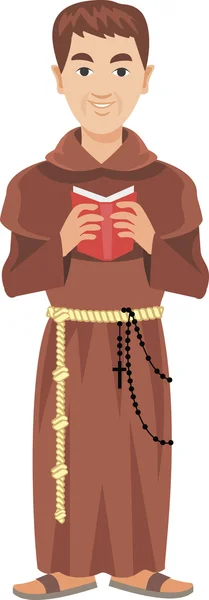 フランシスコ会の修道士 — ストックベクタ