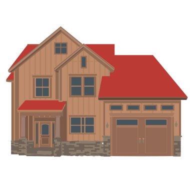 Amerikan tarzı bir konut binasının ön cephesi