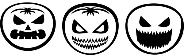 Halloweens scary pumpkin zomdie face — Stock Vector