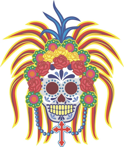 Sugar skull day of the dead — Stock Vector