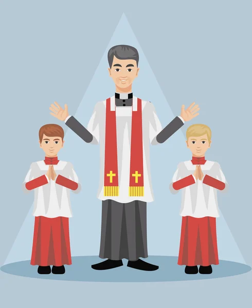 Sacerdote católico cristiano — Vector de stock