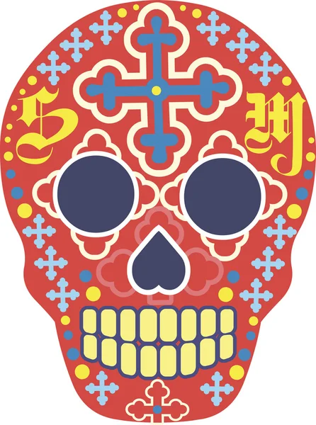 Día de la calavera de azúcar de los muertos — Vector de stock