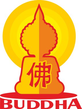 Altın buddha düz tibet dua Buda
