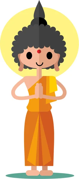 Золотий Будда плоский великий молебень Будда — стоковий вектор