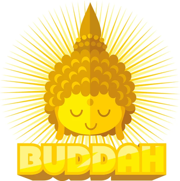 Gold buddha flat tibet — Stock Vector