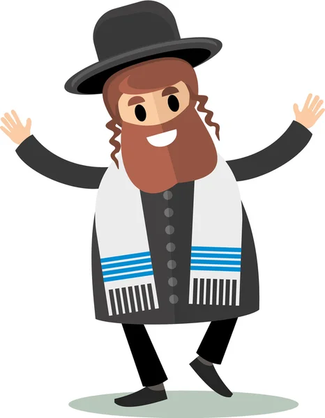 Lakás-zsidó rabbi Izrael judaist hasid — Stock Vector