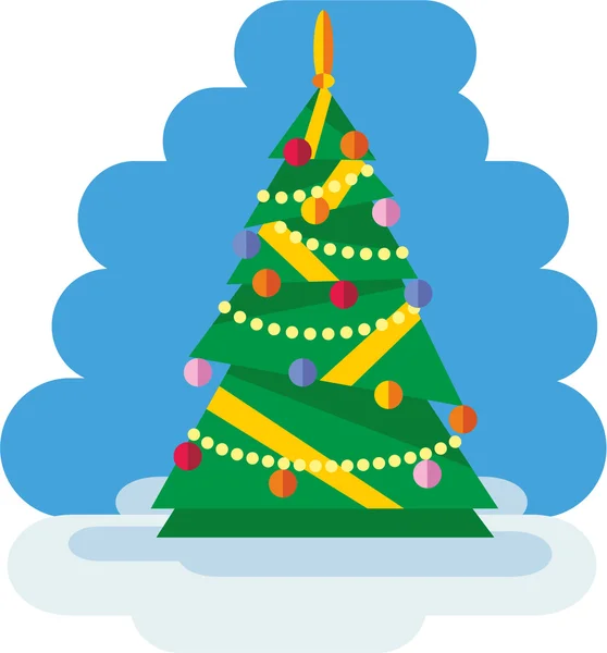 Christmas tree flat green — Stock Vector