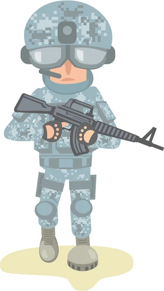 Wohnung uns Soldaten Cartoon digital camo — Stockvektor