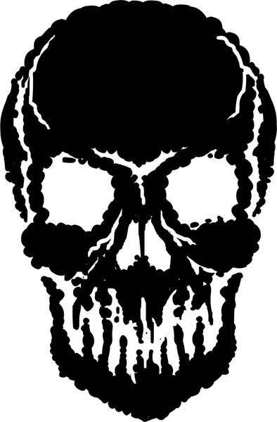 Grunge-Totenkopf, Horror, T-Shirt-Dising — Stockvektor