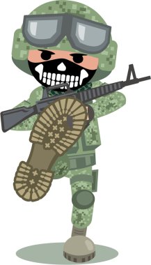 Bir makineli tüfek Savaşı ile Amerikan askeri