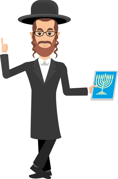 Żyd z urządzenia typu tablet — Wektor stockowy
