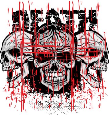 Grunge şeker kafatası t-shirt tasarım