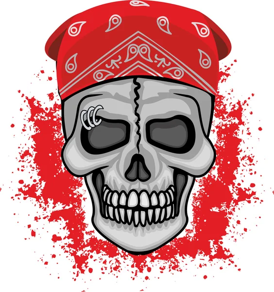 Grunge suiker schedel t-shirt design — Stockvector