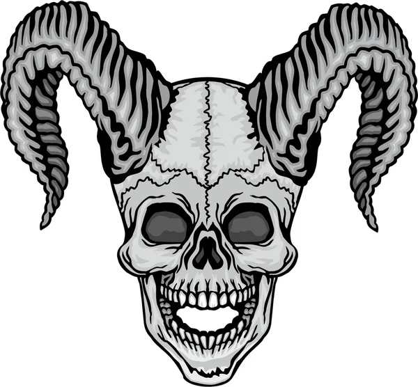 Cráneo grunge, escudo de armas — Vector de stock