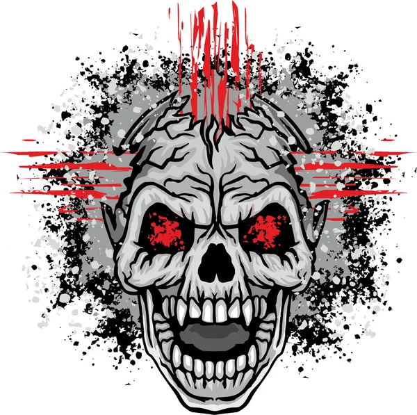 Grunge schedel, wapenschild — Stockvector