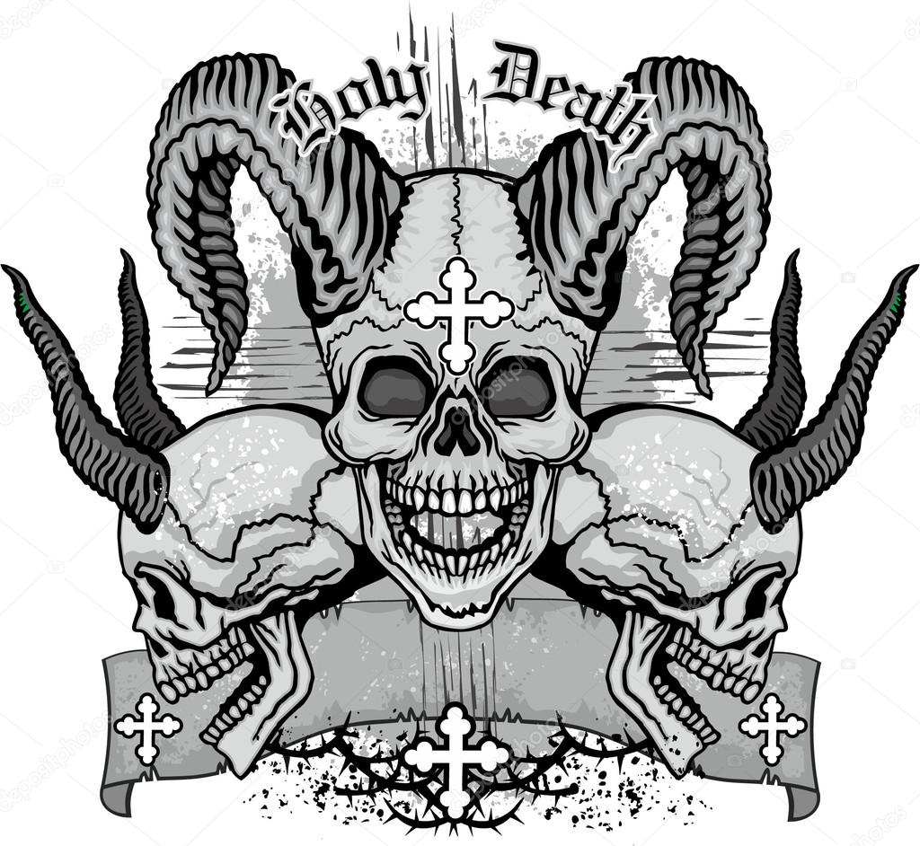 grunge skull,coat of arms