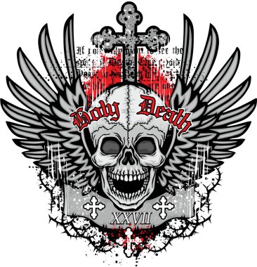 Grunge kafatası arması