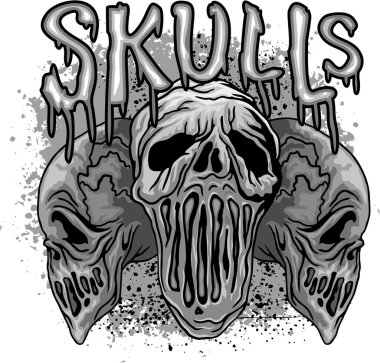 Grunge kafatası arması