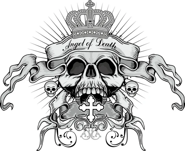 Grunge skull coat of arms — Stock Vector