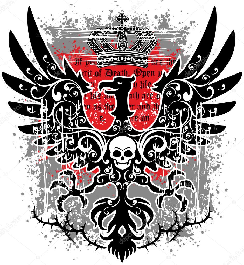 eagle grunge skull coat of arms