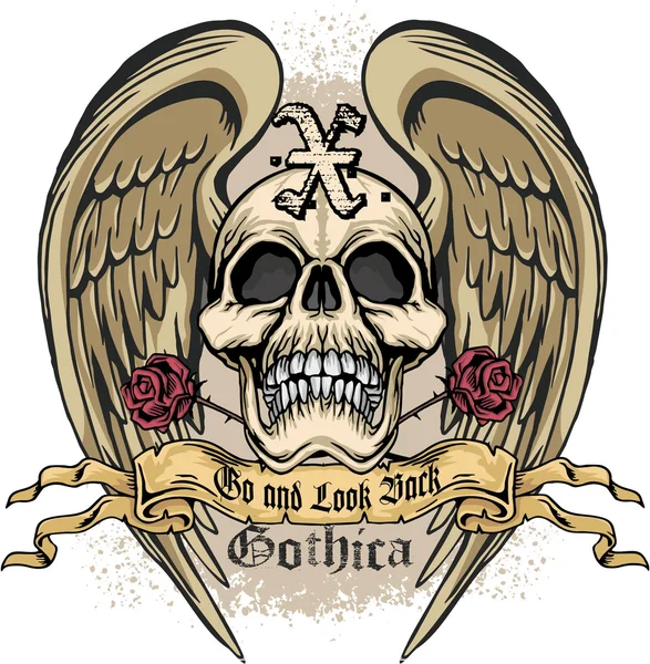 Grunge skull coat of arms — Stock Vector