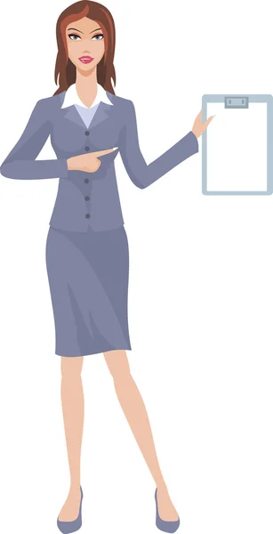 Hermosa joven mujer de negocios , — Vector de stock