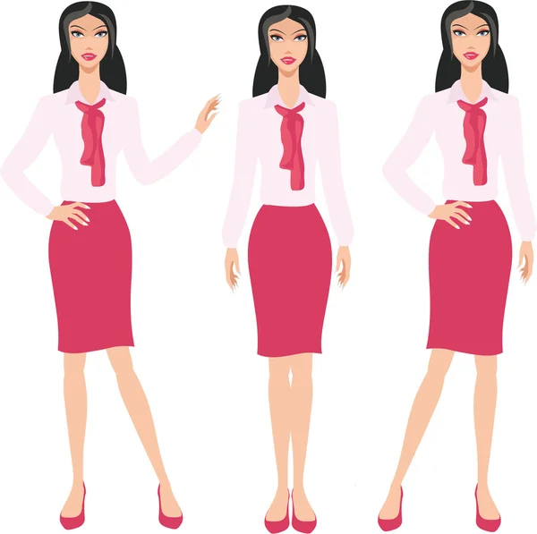 Beautiful young business woman, — Stock Vector