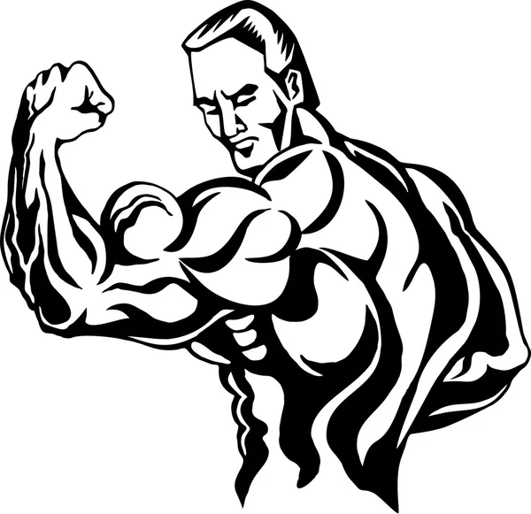 Bodybuilder t-shirt design — Stockvector