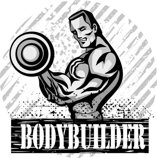 Bodybuilder t-shirt design — Stockvector