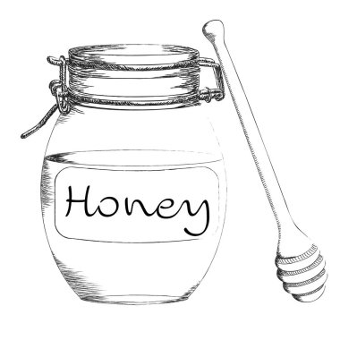 Bal, cam kavanoz, arı arısı, doğal organik tatlı.