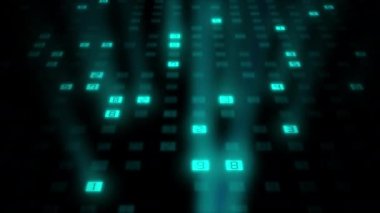 Siyahın içinden geçen büyük veri dijital kodu