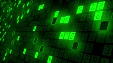 Siyahın içinden geçen büyük veri dijital kodu