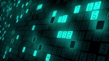 Siyahın içinden geçen büyük veri dijital kodu