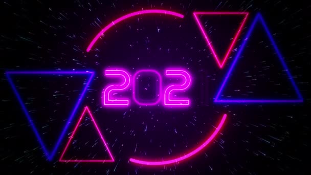 Neon Abstracte Animatie Achtergrond Beweging Concept — Stockvideo