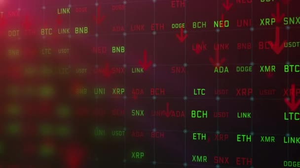 Gráfico Bursátil Criptomoneda Línea — Vídeo de stock