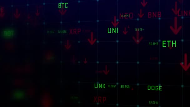 Burzovní Graf Šifrovací Měny Online — Stock video