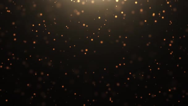 Goldener Glitzernder Bewegungshintergrund Bokeh Videoauflösung — Stockvideo