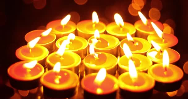 Romántica Atmósfera Luz Las Velas Resolución — Vídeos de Stock