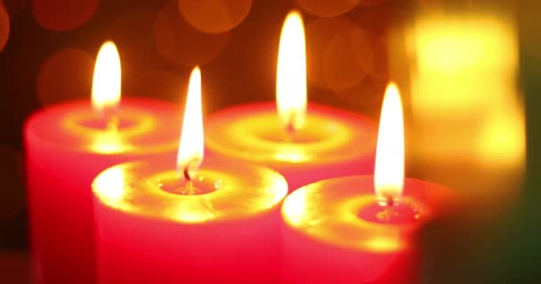 Romantische Atmosphäre Bei Kerzenschein Auflösung — Stockvideo