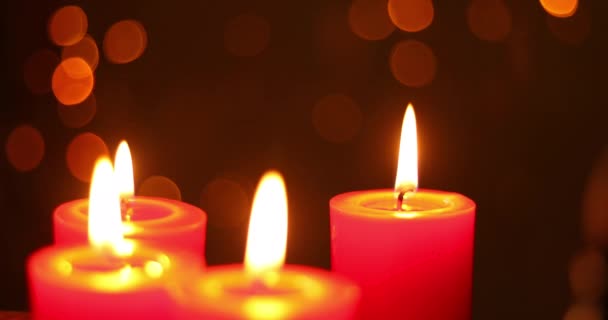 Romántica Atmósfera Luz Las Velas Resolución — Vídeos de Stock