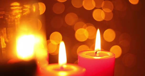 Romantische Atmosphäre Bei Kerzenschein Auflösung — Stockvideo