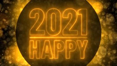 Mutlu yıllar 2020 arka plan neon konsepti