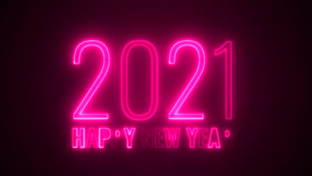 Happy New Year 2020 Background Neon Concept — Stock Video