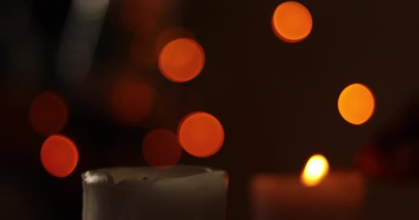 Romántica Atmósfera Luz Las Velas Resolución — Vídeo de stock