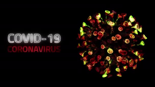 Coronavirus 2019 Conceito Renderização — Vídeo de Stock