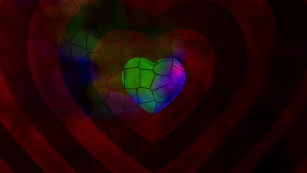 Heart Concept Glittering Particles Effect Video Resolution — Stock Video