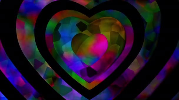 Heart Concept Glittering Particles Effect Video Resolution — Stock Video
