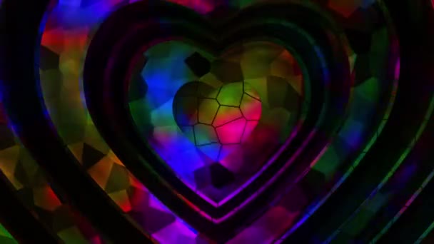 Conceito Coração Brilho Partículas Efeito Resolução Vídeo — Vídeo de Stock